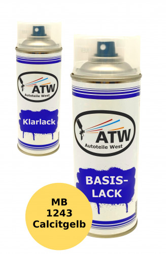 Autolack für Mercedes Benz 1243 Calcitgelb  +400ml Klarlack Set